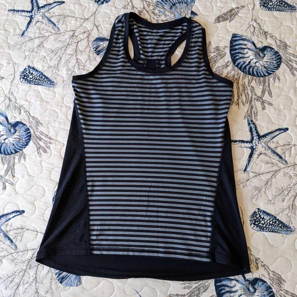 Tek Gear black and grey striped tank top M